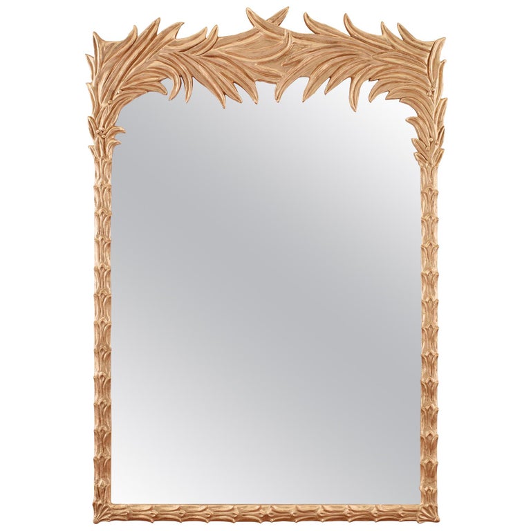 For Sale: Gold (QR-17620.GOLD.0) Jan Showers Santa Monica Mirror with Feather Border for CuratedKravet