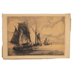 Jan Sirks, Rotterdam Port, Etching on Paper, Signed, 1912