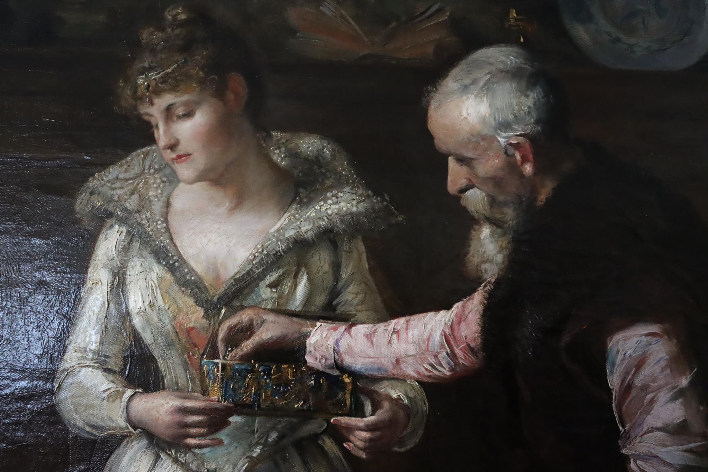 Jan Skramlik (1860-1936), Negoziando la dote, 1886, firmato e datato in vendita 2