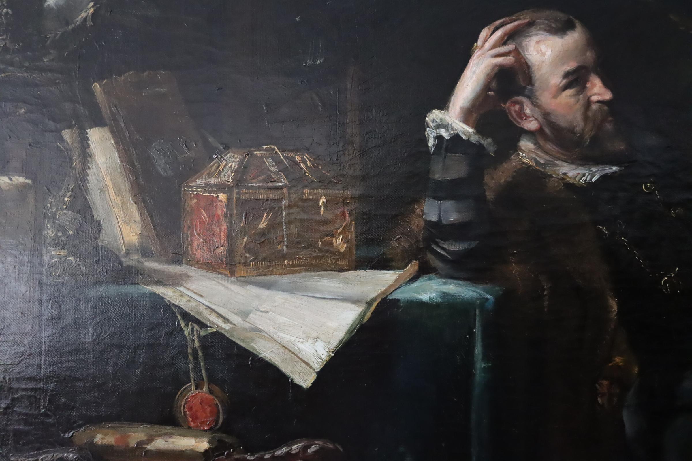 Jan Skramlik (1860-1936), Negoziando la dote, 1886, firmato e datato in vendita 3