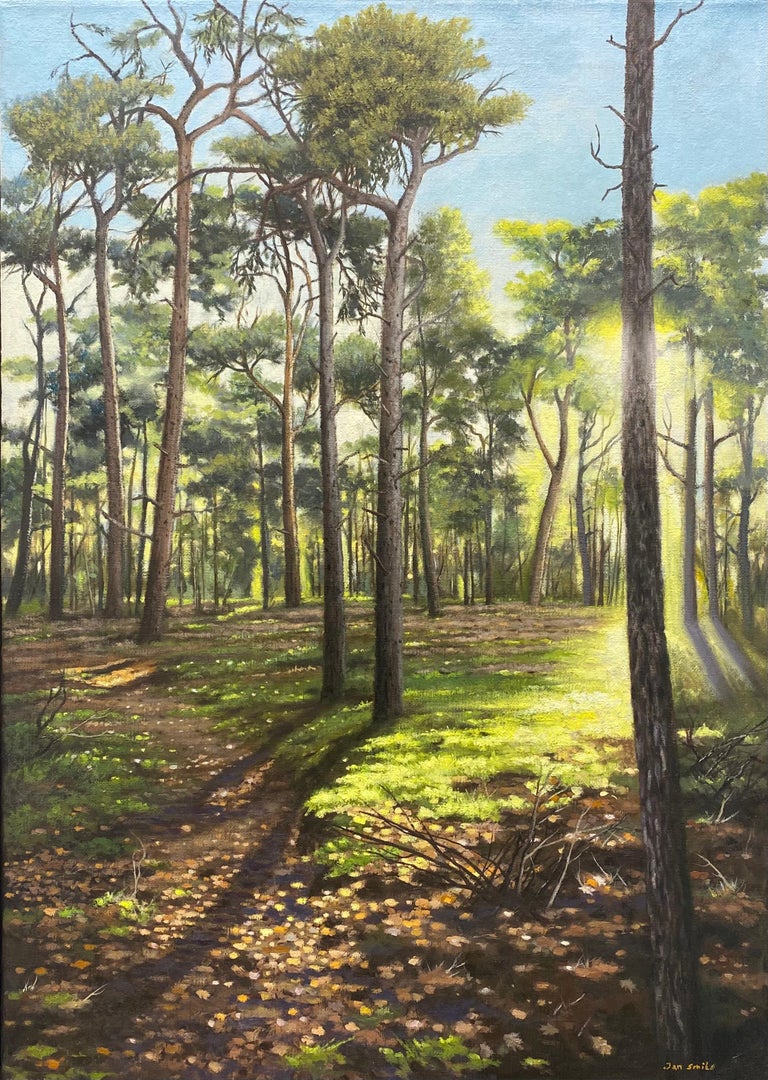 Jan Smits Figurative Painting -  21st Century Contemporary Dutch Landscape Painting of a Forest