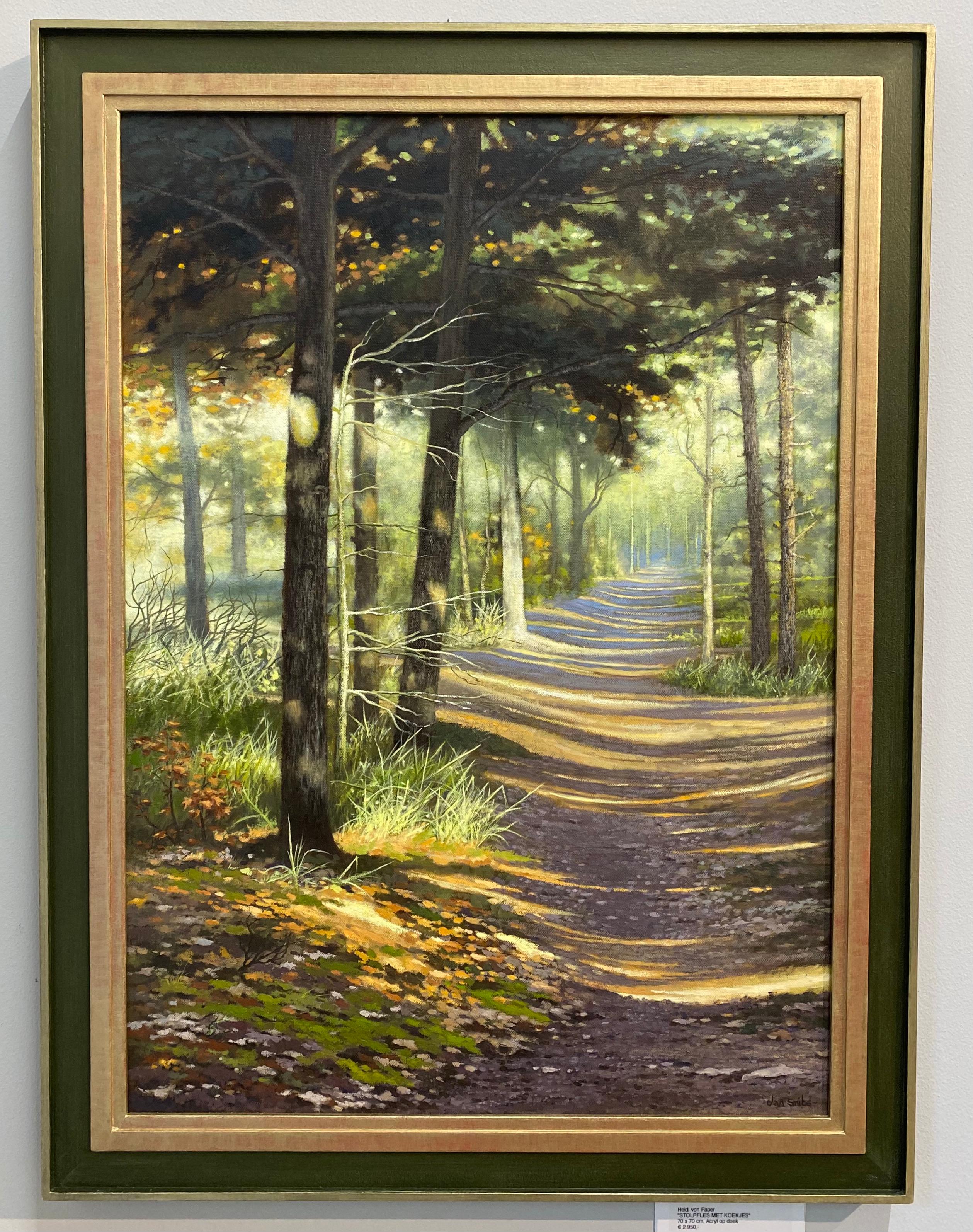 Sentiero nel sole - Pittura paesaggistica olandese contemporanea del XXI secolo - Figurative Painting Marrone di Jan Smits