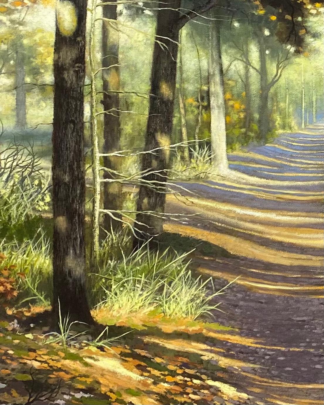 Path in the Sun- 21st Century Contemporary Dutch Landscape Painting - Brown Figurative Painting by Jan Smits