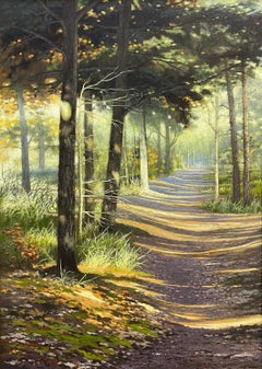 Sentiero nel sole - Pittura paesaggistica olandese contemporanea del XXI secolo