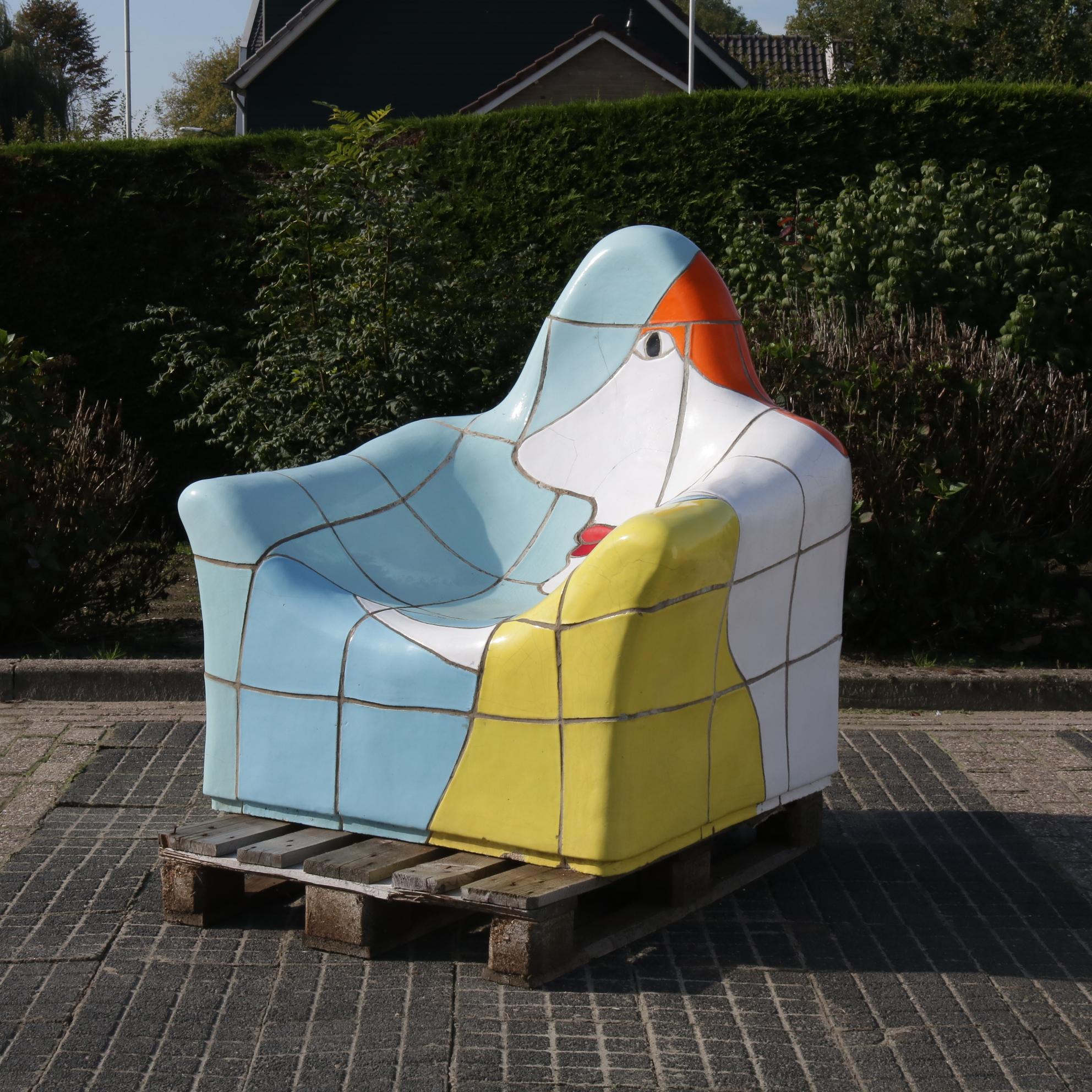 Jan Snoeck Ceramics Chair or Sculpture from the MS Volendam, Netherlands 1990 4