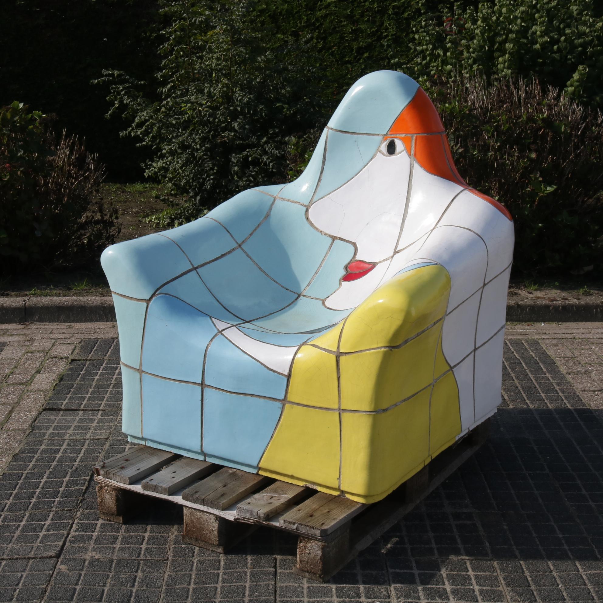Jan Snoeck Ceramics Chair or Sculpture from the MS Volendam, Netherlands 1990 5
