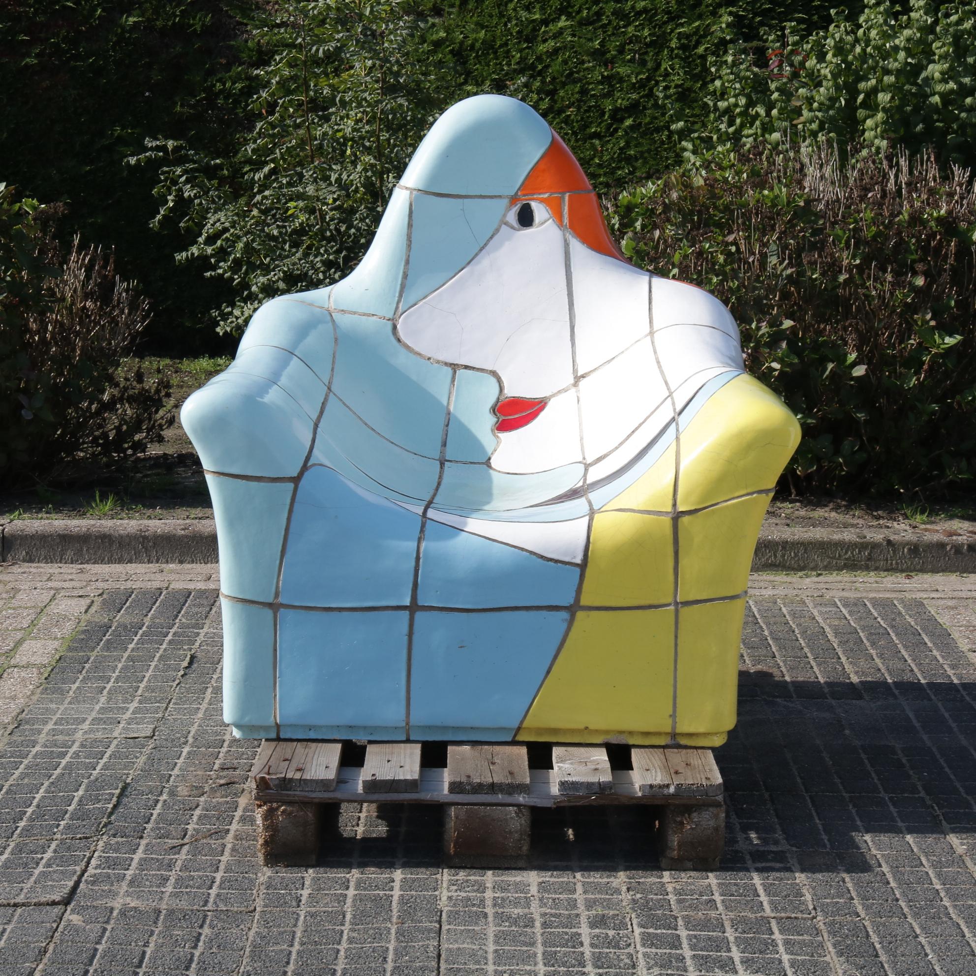 Mid-Century Modern Jan Snoeck Ceramics Chair or Sculpture from the MS Volendam, Netherlands 1990