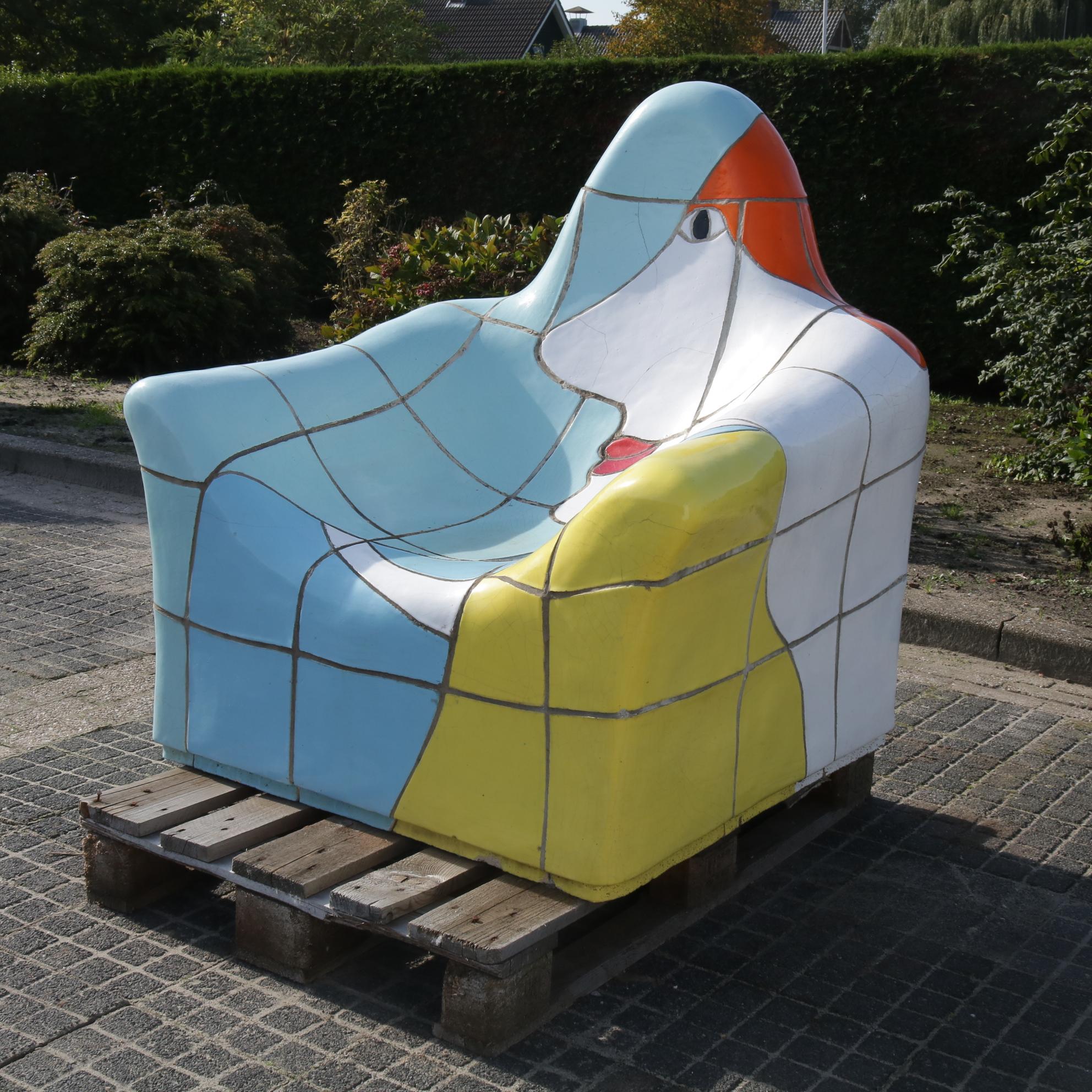 Jan Snoeck Ceramics Chair or Sculpture from the MS Volendam, Netherlands 1990 1