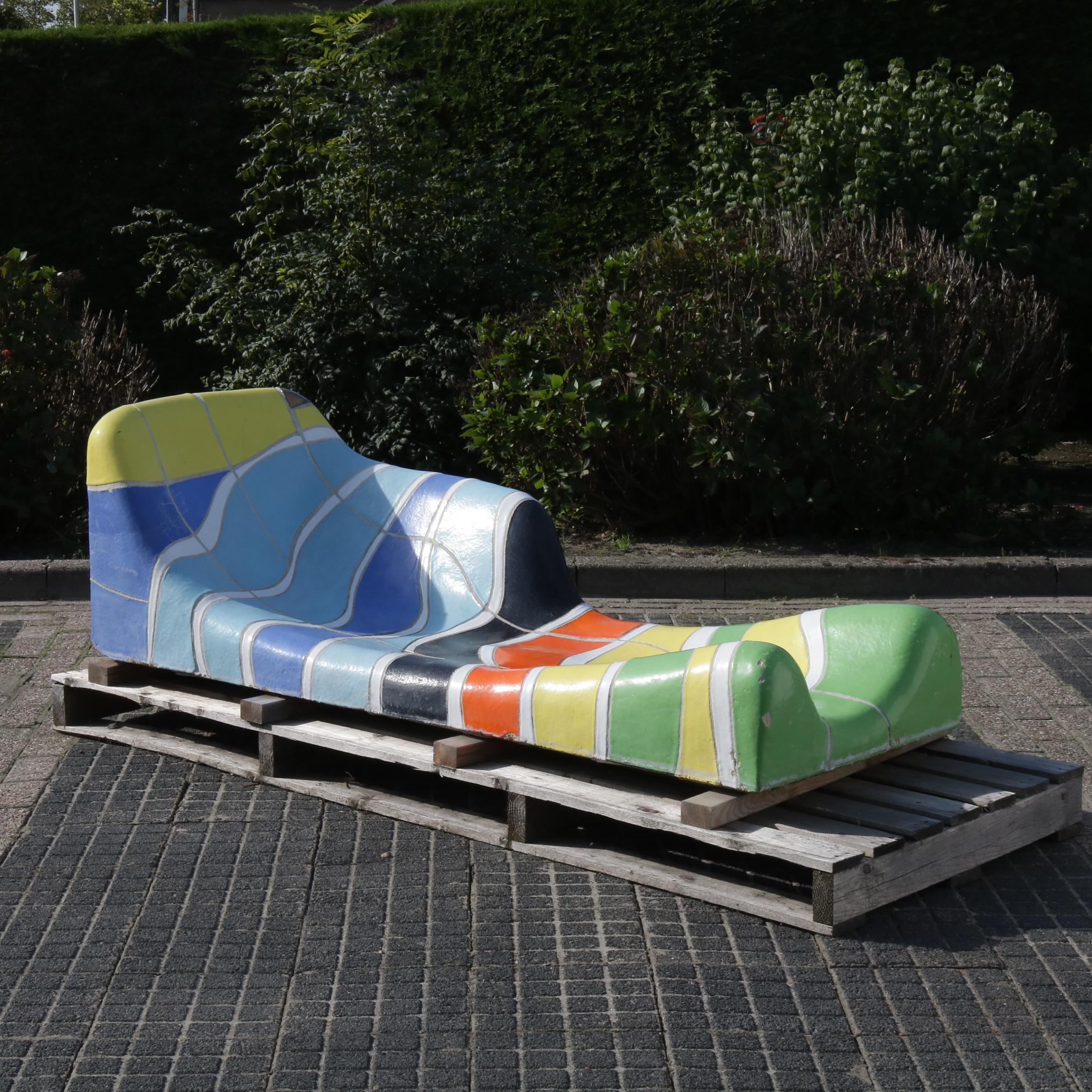 Mid-Century Modern Jan Snoeck Ceramics Daybed or Sculpture from the Ms Volendam, Netherlands 1991