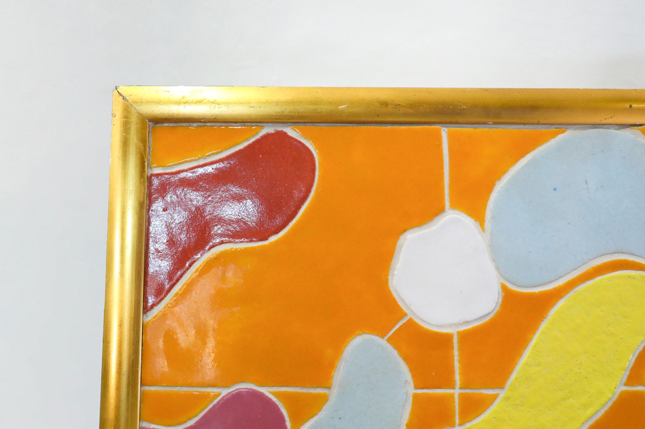 XX secolo Jan Snoeck, grande opera d'arte su piastrelle di ceramica con cornice dorata in vendita