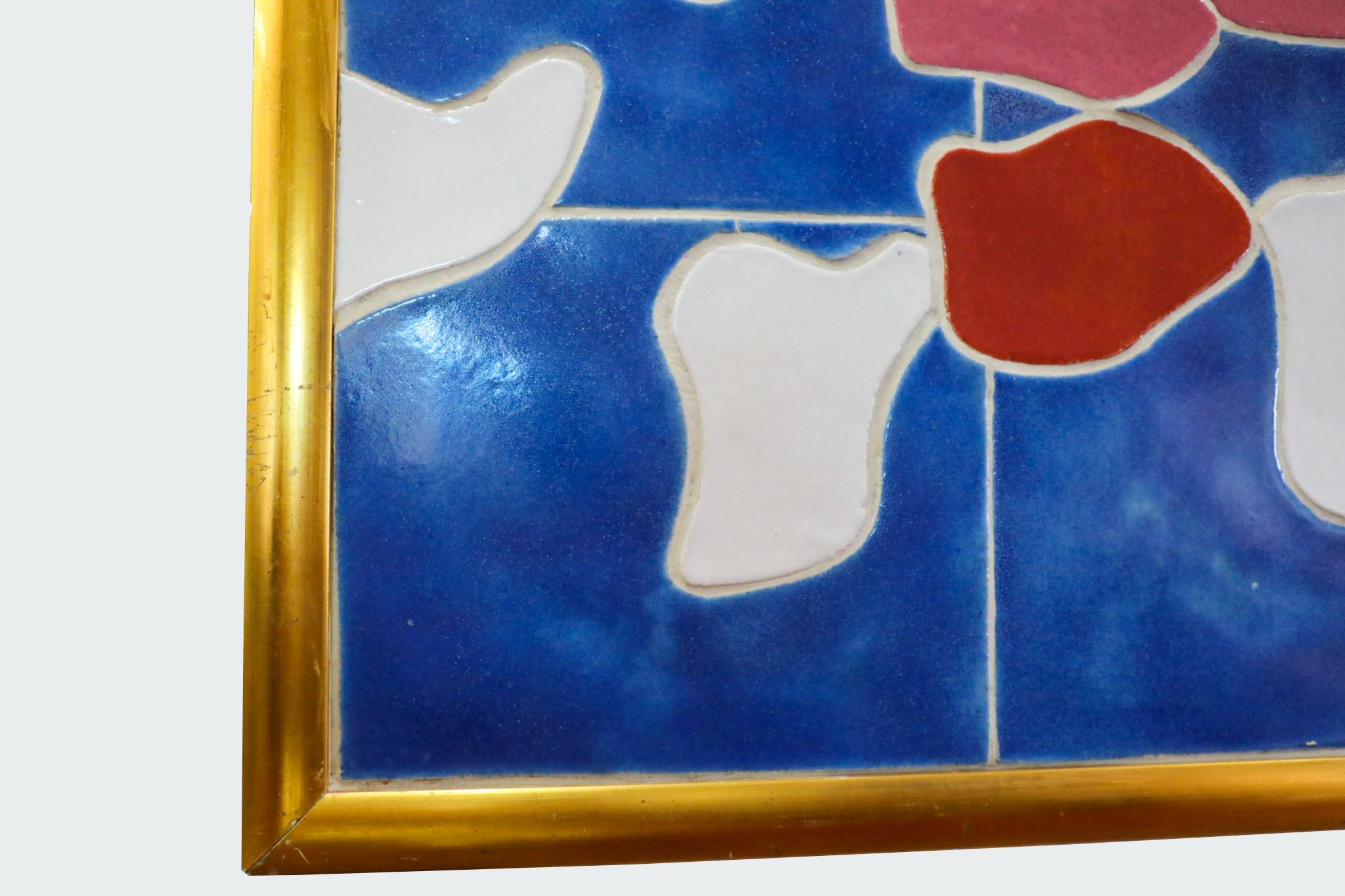 Jan Snoeck, grande opera d'arte su piastrelle di ceramica con cornice dorata in vendita 1