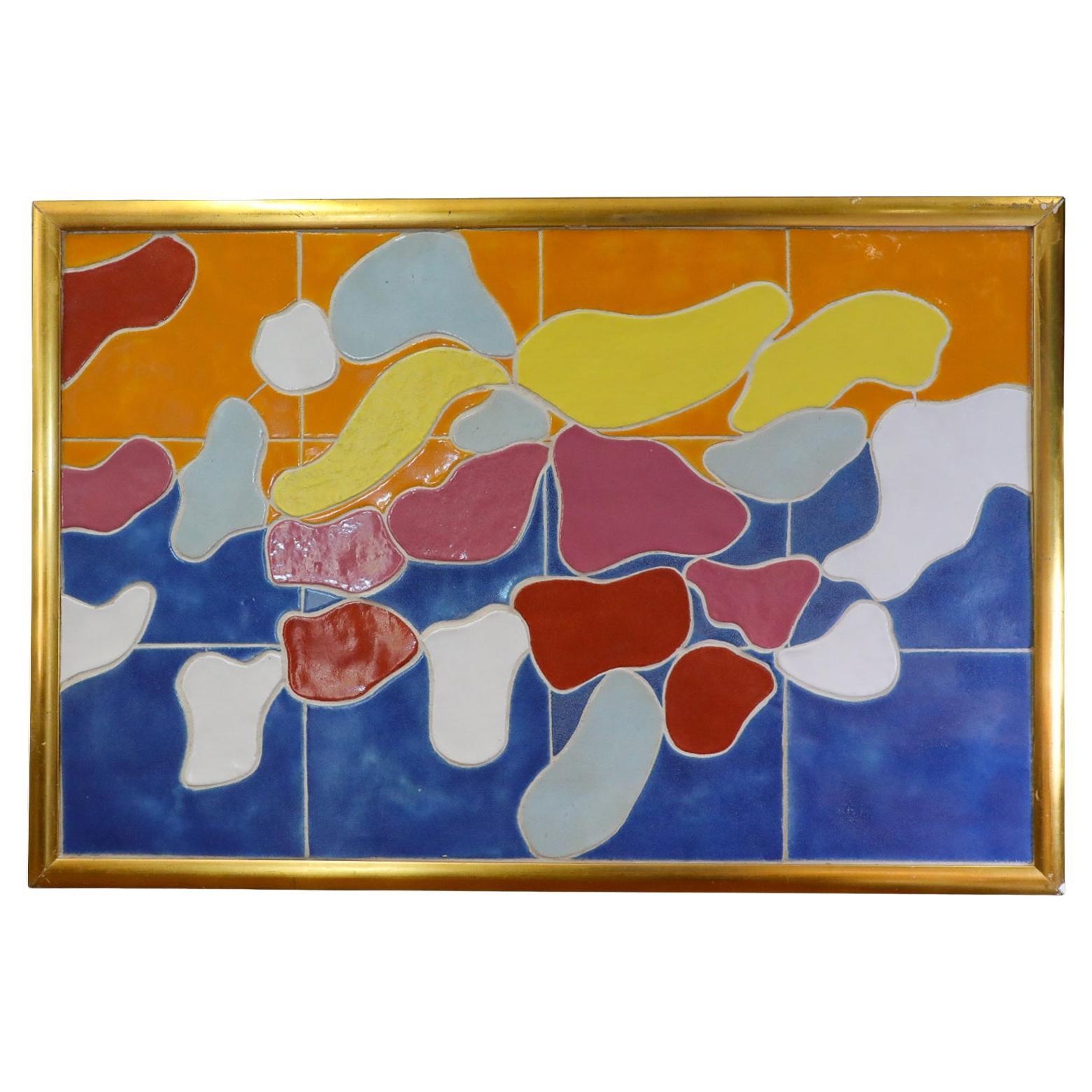 Jan Snoeck, grande opera d'arte su piastrelle di ceramica con cornice dorata in vendita