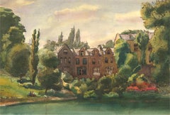 Jan Stanley Hiller (b.1918) - Mid 20th Century Watercolour, Beside The Lake