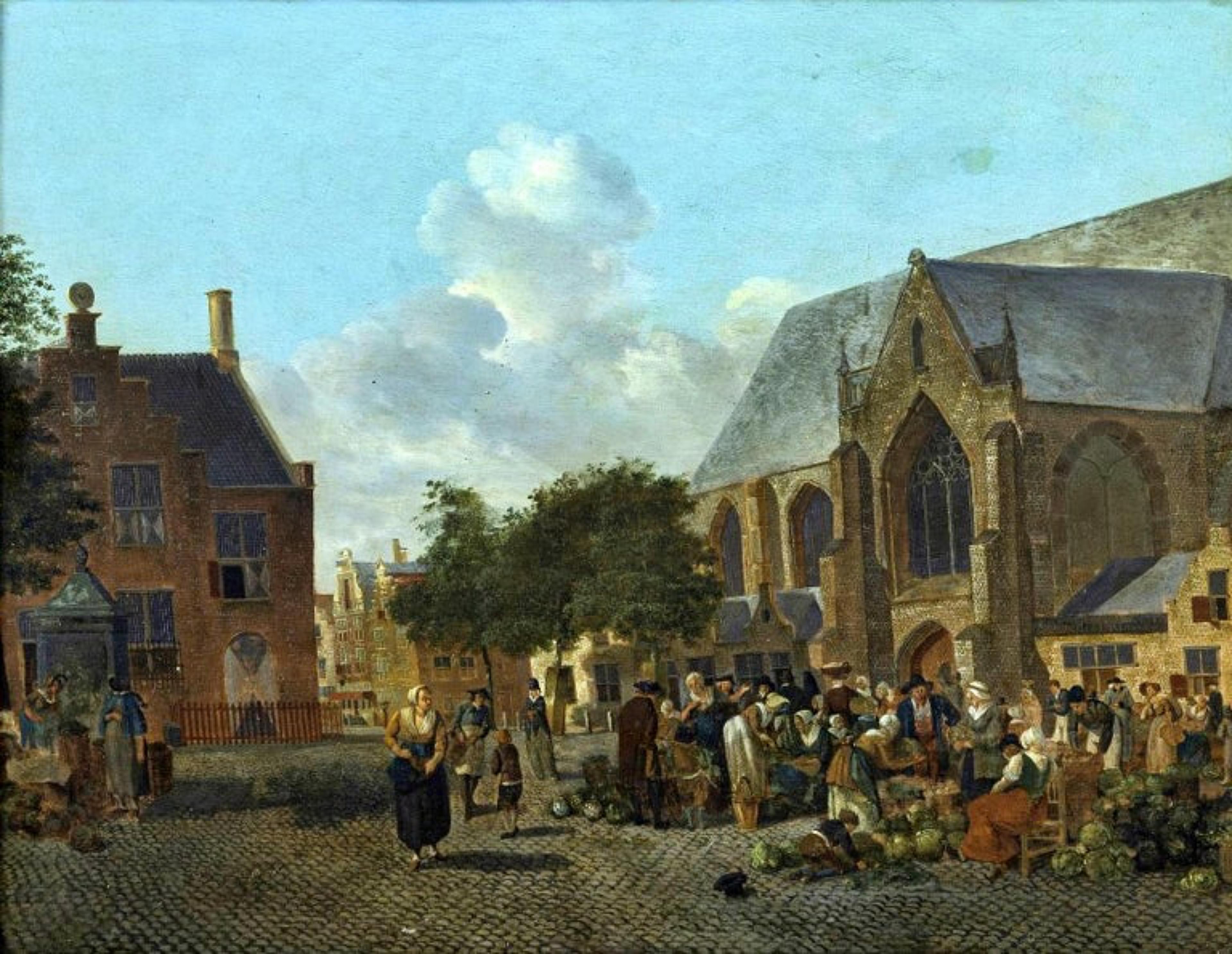 Oiled Jan Ten Compe ( 1713, Amsterdam – 1761, Amsterdam ) Flemish Painting  For Sale