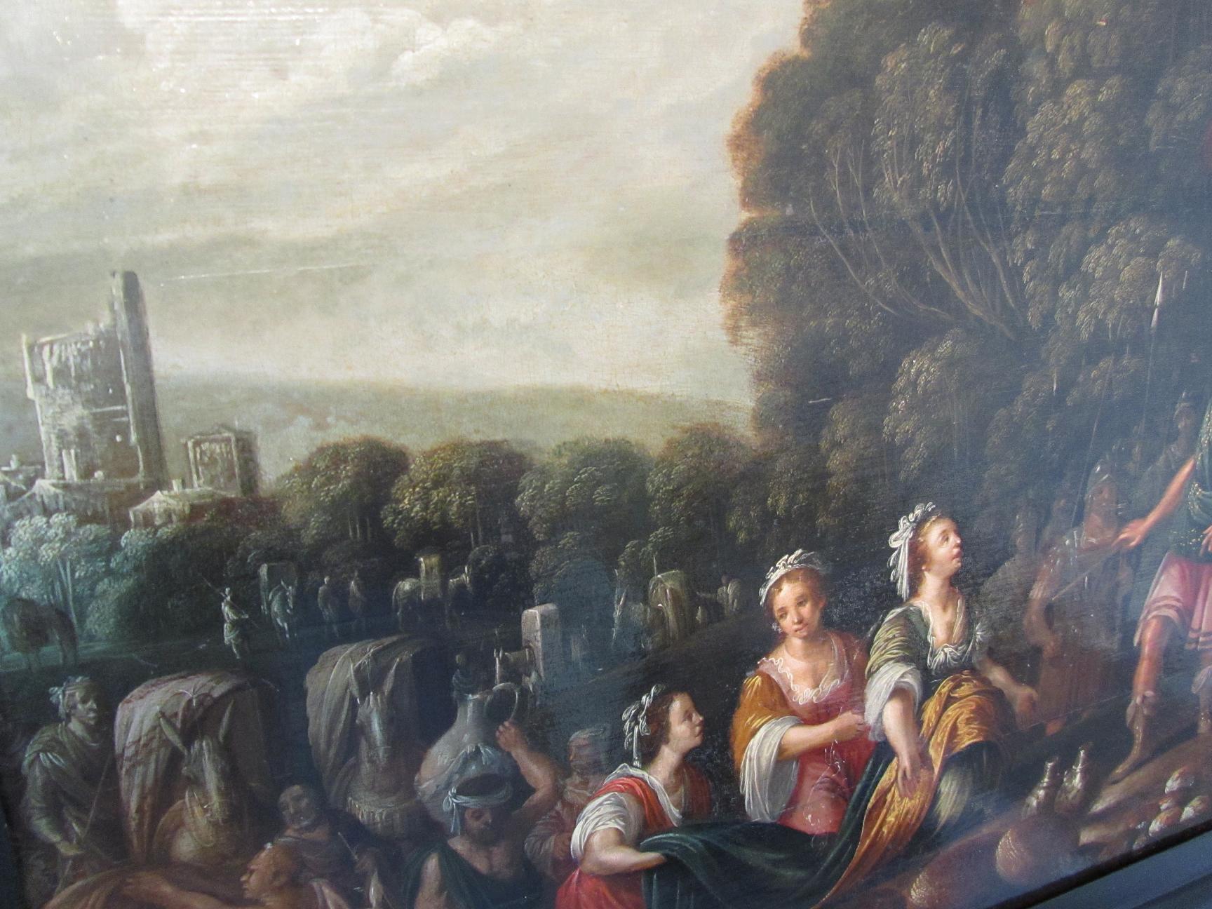 Vintage painting by Tengnagel Jan 1584-1635 - The meeting of David and Abigail - Painting by Jan Tengnagel
