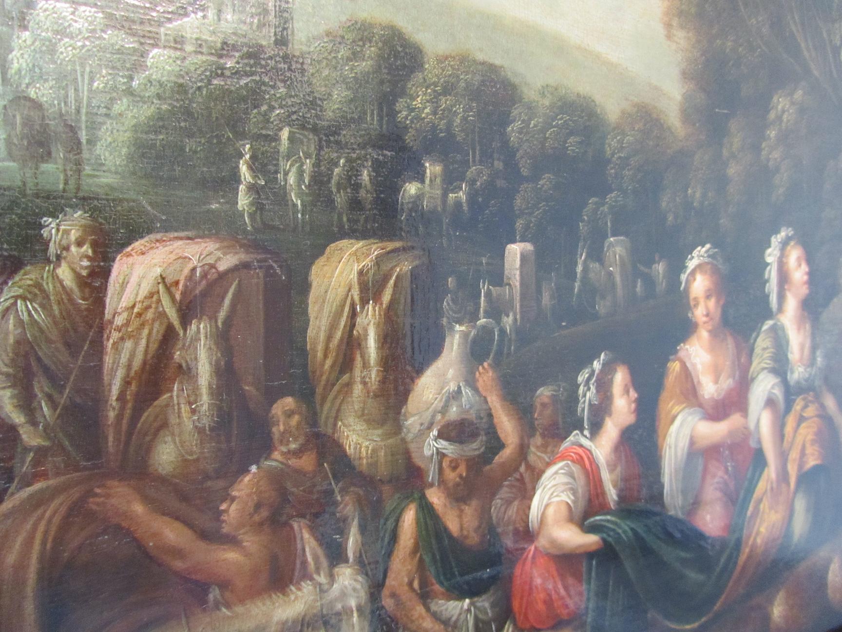 Vintage painting by Tengnagel Jan 1584-1635 - The meeting of David and Abigail - Old Masters Painting by Jan Tengnagel