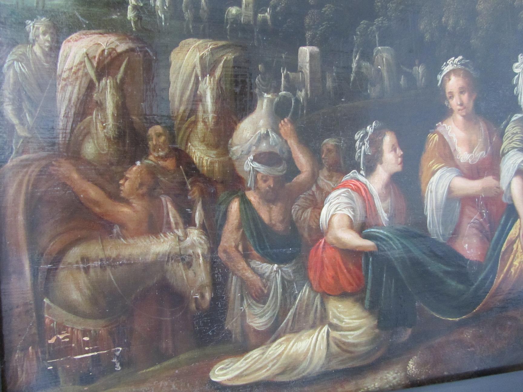 Vintage painting by Tengnagel Jan 1584-1635 - The meeting of David and Abigail For Sale 1
