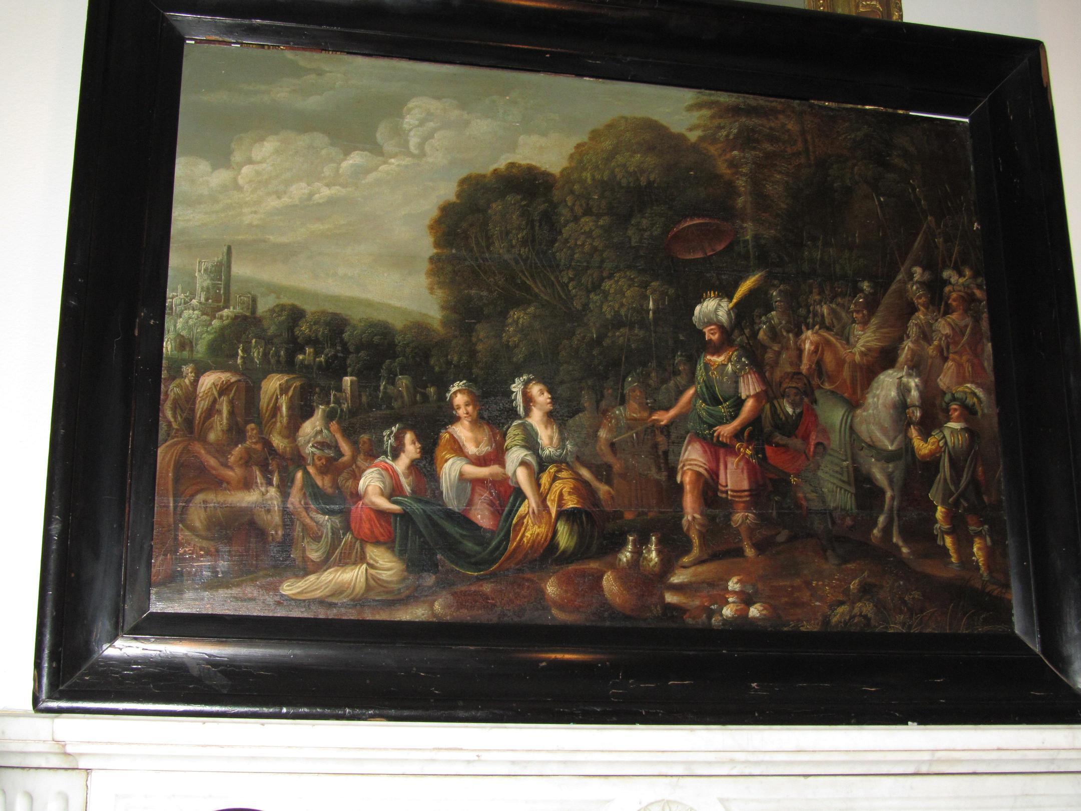 Vintage painting by Tengnagel Jan 1584-1635 - The meeting of David and Abigail For Sale 3
