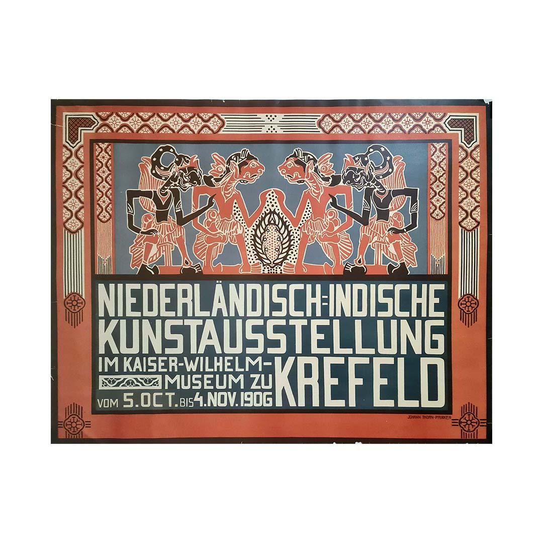 1906 original poster Niederlandisch Indische Kunstausstellung Krefeld 1