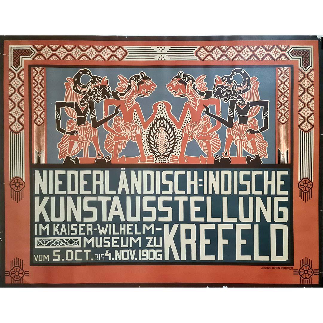 1906 original poster Niederlandisch Indische Kunstausstellung Krefeld - Print by Johan Thorn Prikker