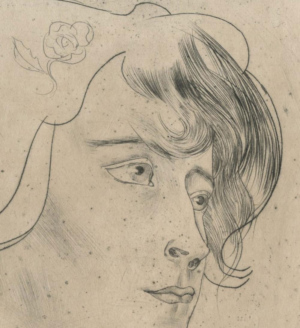 Woman's Head (Vrouwekop), Marguerite Adolphine Helfrich  - Print by Jan Toorop