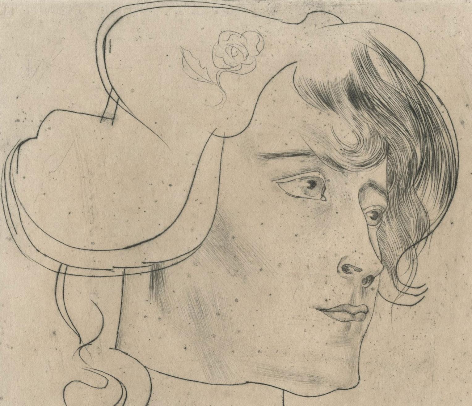 Cabeza de mujer (Vrouwekop), Marguerite Adolphine Helfrich - Print Jugendstil de Jan Toorop
