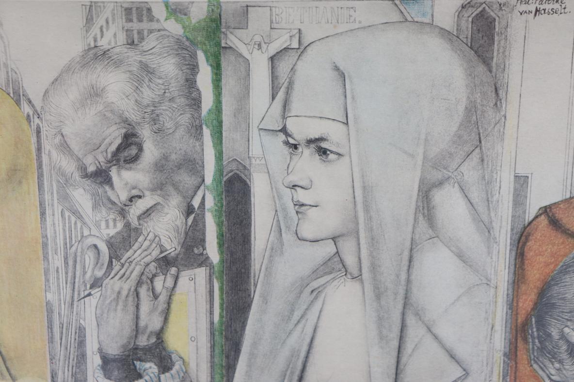 Gerahmter Druck „The Sacrifice“ von Jan Toorop, 1926 (Frühes 20. Jahrhundert) im Angebot
