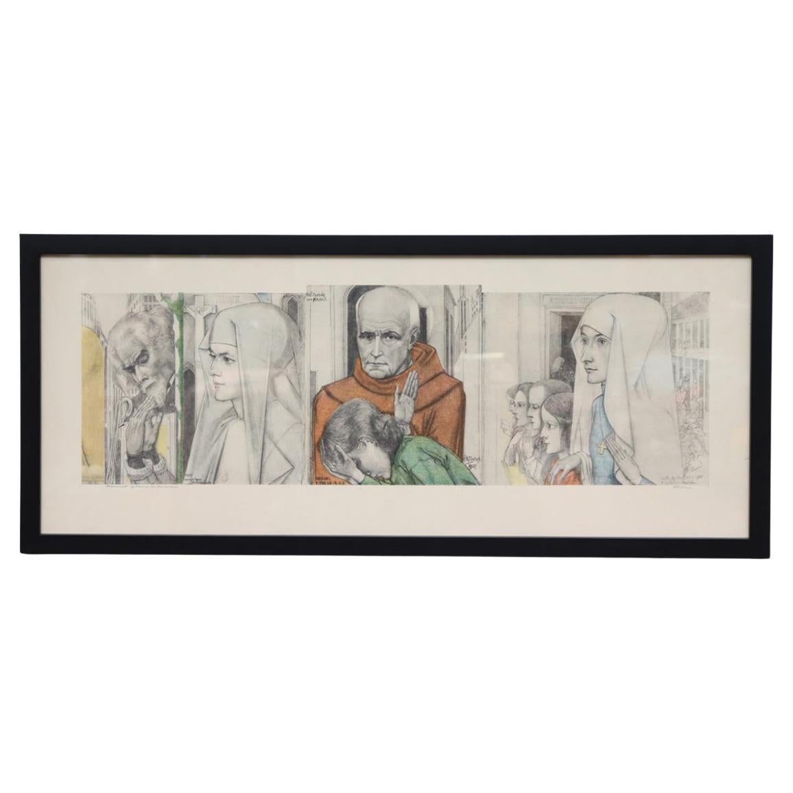 Jan Toorop "Il sacrificio" Stampa con cornice, 1926