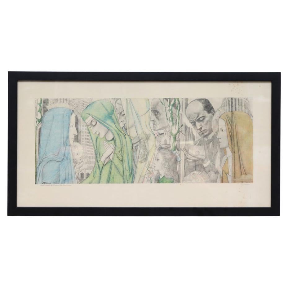 Jan Toorop "Il sacrificio" Stampa con cornice, 1926