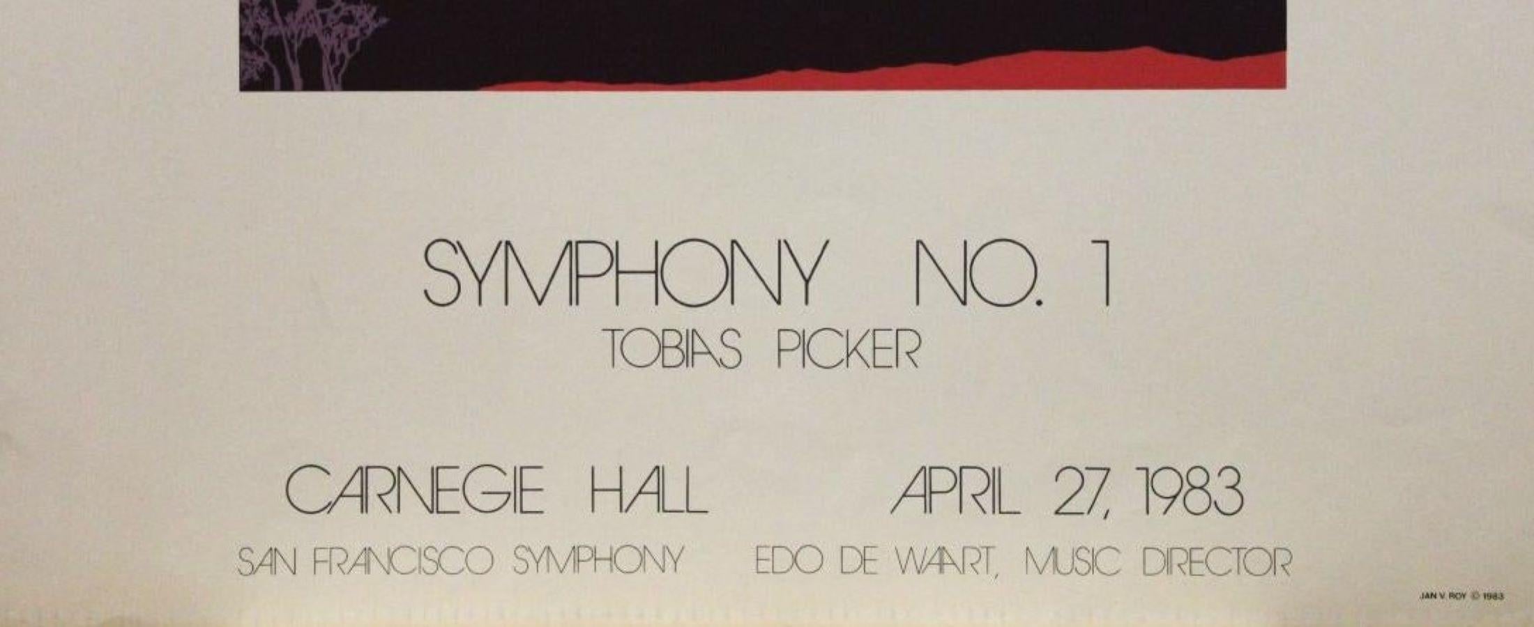 Poster-Symphony No. 1, Tobias Picker-Carnegie Hall, San Francisco Symphony - Print by Jan V. Roy
