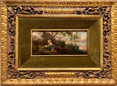 religious old master Ölgemälde des 17. Jahrhunderts – Penitent Magdalene in einer Landschaft