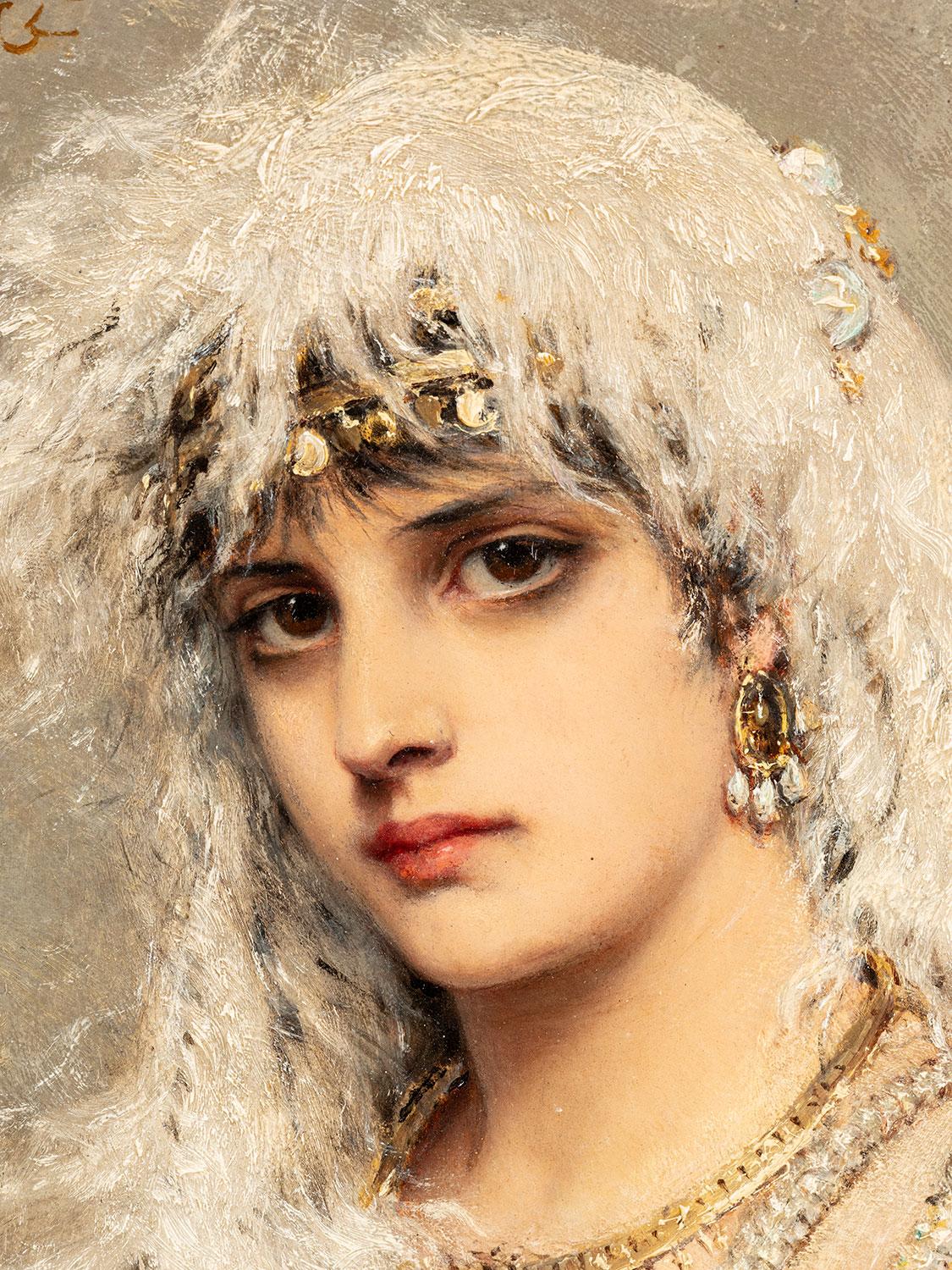 Fleur de Neige, Ritratto di Mme Godillot - Painting Antichi maestri di Jan Van Beers