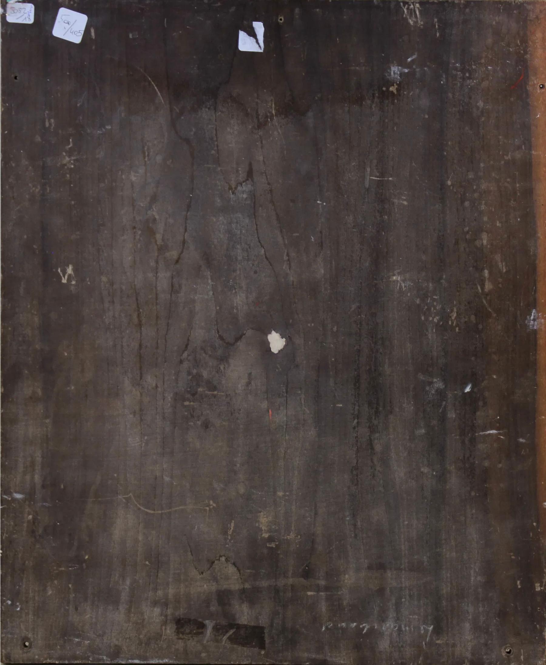 Portrait of a woman in a garden oil painting on panel by Jan Van Beers For Sale 2