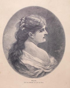 Woman's Portrait - Original Zincography by Jan Van Beers - 1905