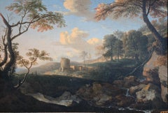Paysage Rocheux Animé Fond Ruine Suiveur De Jan Van Bloemenn (1662/1749)