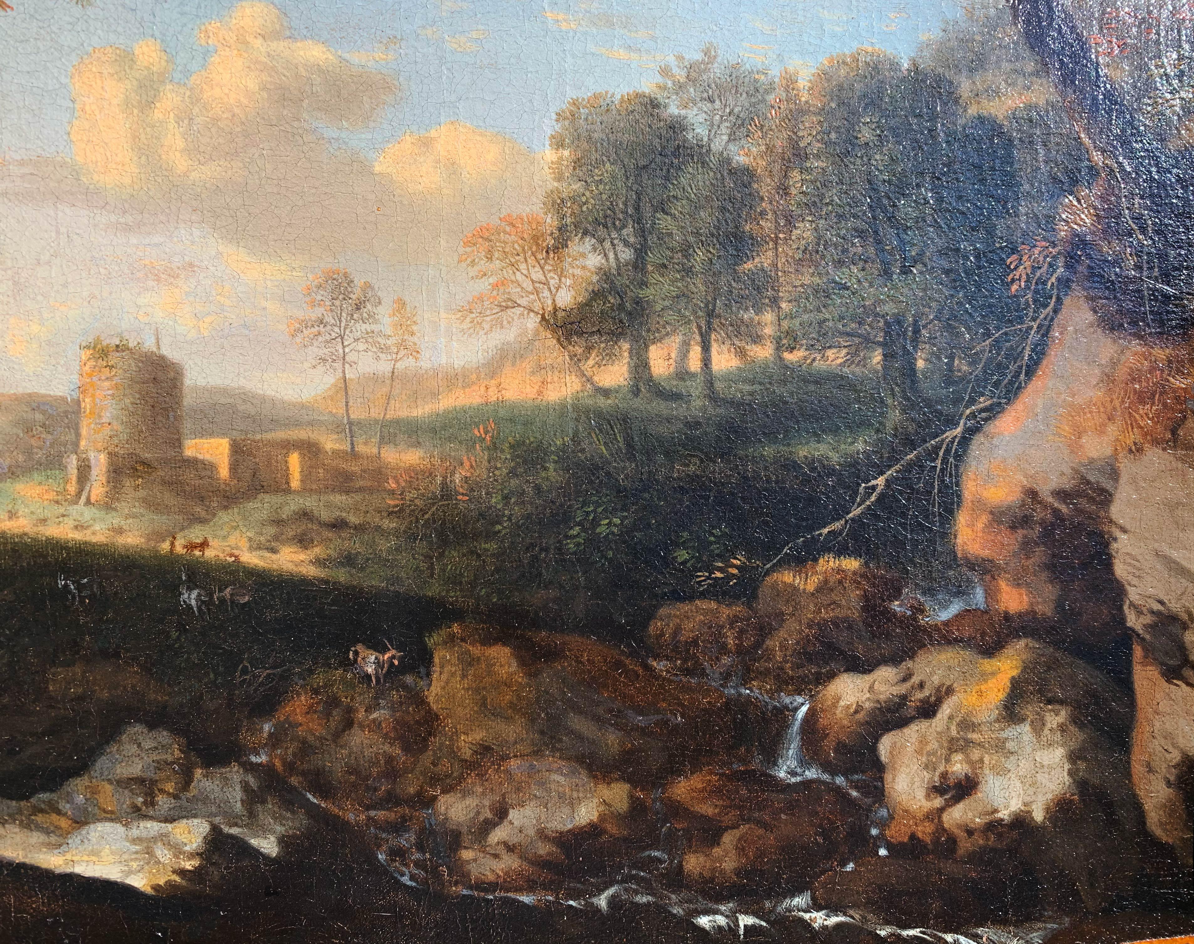 Paysage Rocheux Animé Fond Ruine Suiveur De Jan Van Bloemenn (1662/1749) im Angebot 2