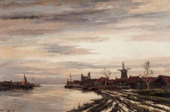 Hermanus Koekkoek Jr, View of Dutch Harbor In Winter