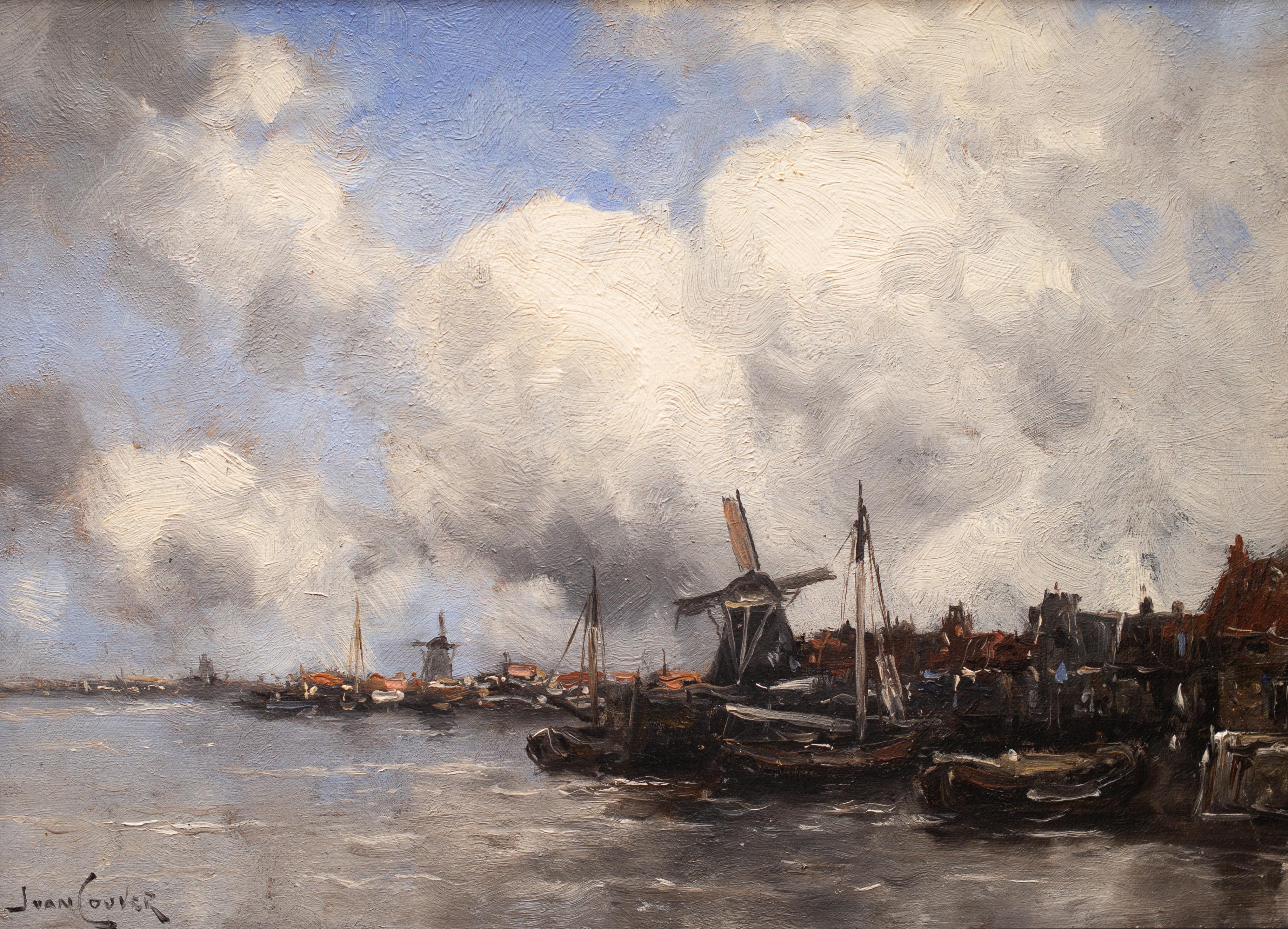 Ansicht einer niederländischen Stadt von Jan van Couver (Hermanus Koekkoek Jr.) Impressionismus