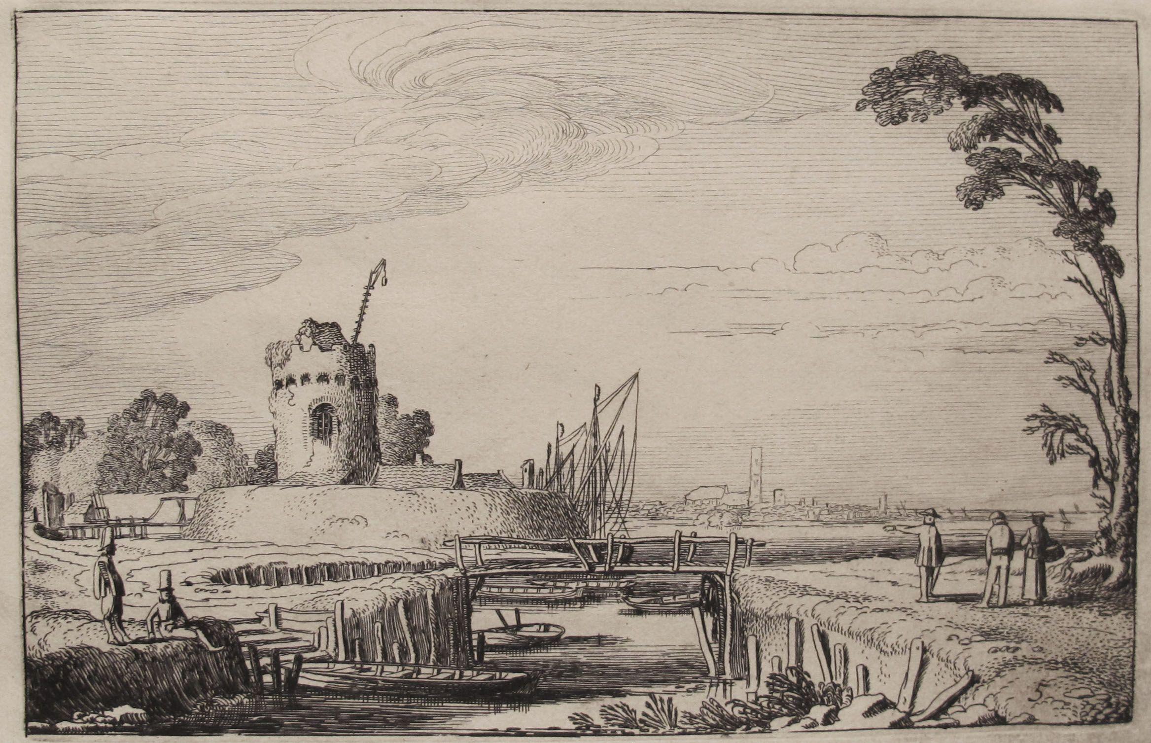 Jan Van de Velde Landscape Print - The Old Tower as a Lighthouse