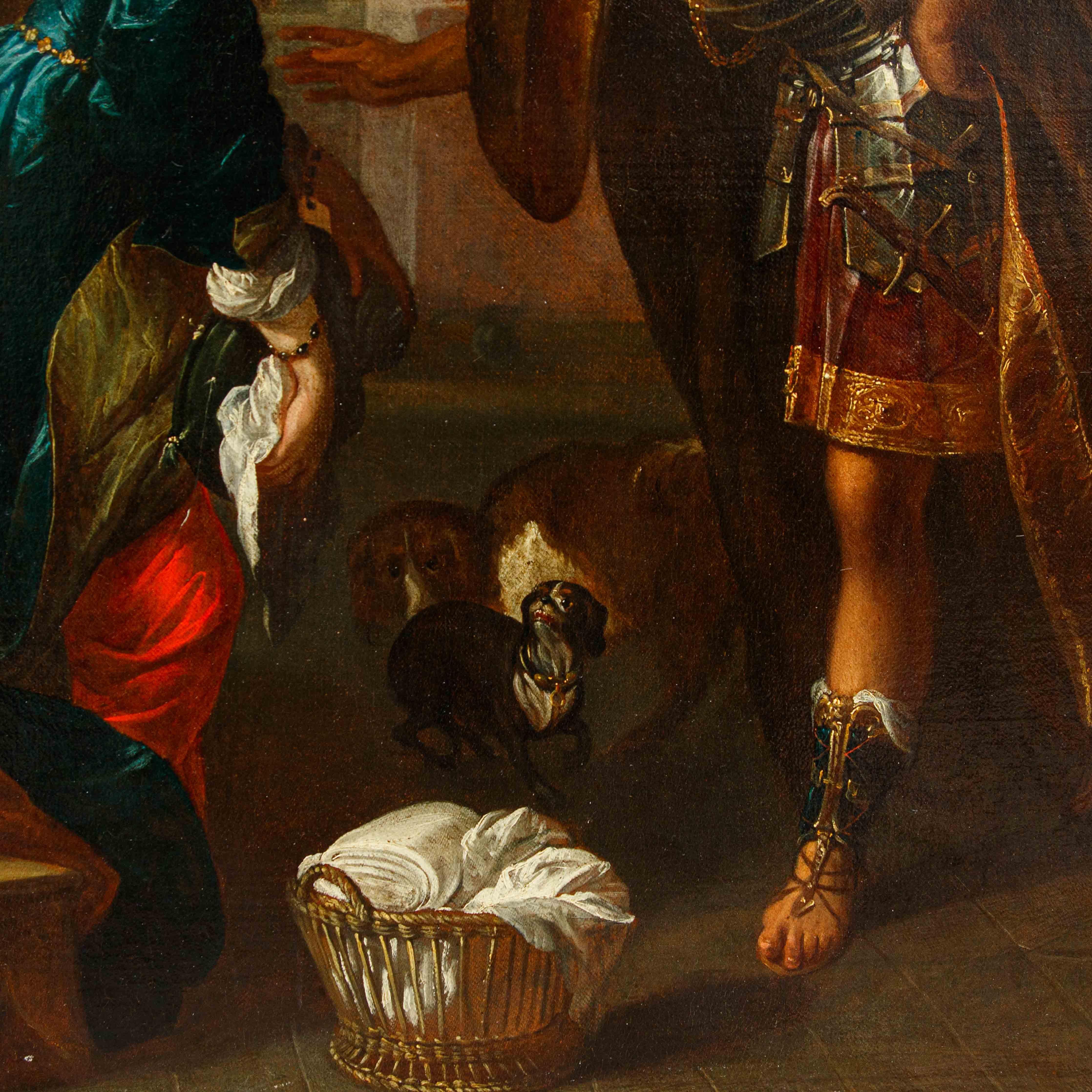 Di Jan van den Hecke (Kwaremont, 1620 – Anversa, 1684), Tarquinio e Lucrezia (Sonstige Kunststile), Painting, von Jan van den Hecke (Kwaremont, 1620 – Anversa, 1684) 