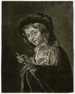 Untitled - A boy playing a Rommelpot or Foekepot (friction drum or rumblepot).