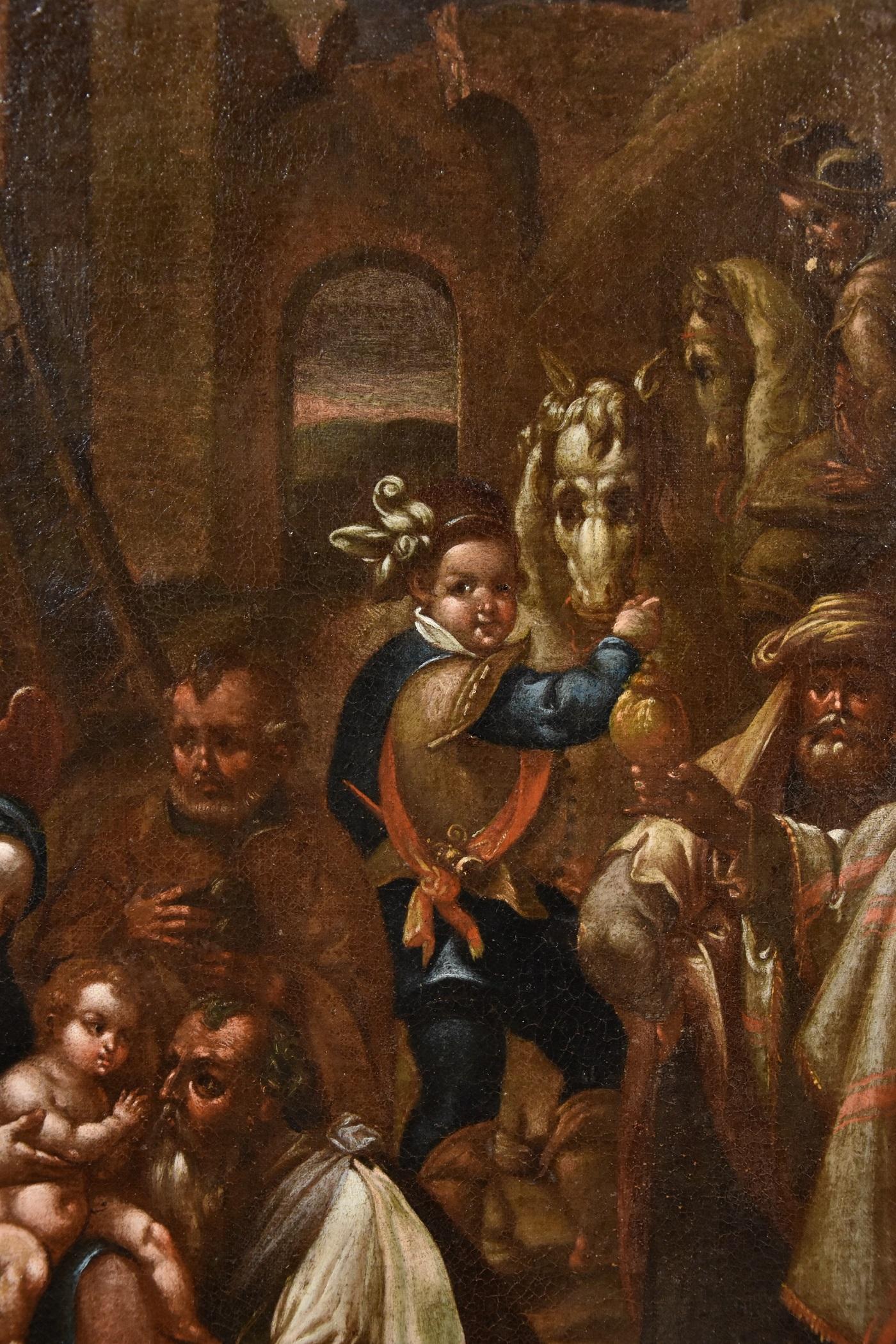 Adoration Magi Jan Van Der Straet Gemälde Öl auf Leinwand Alter Meister 16. Jahrhundert im Angebot 1