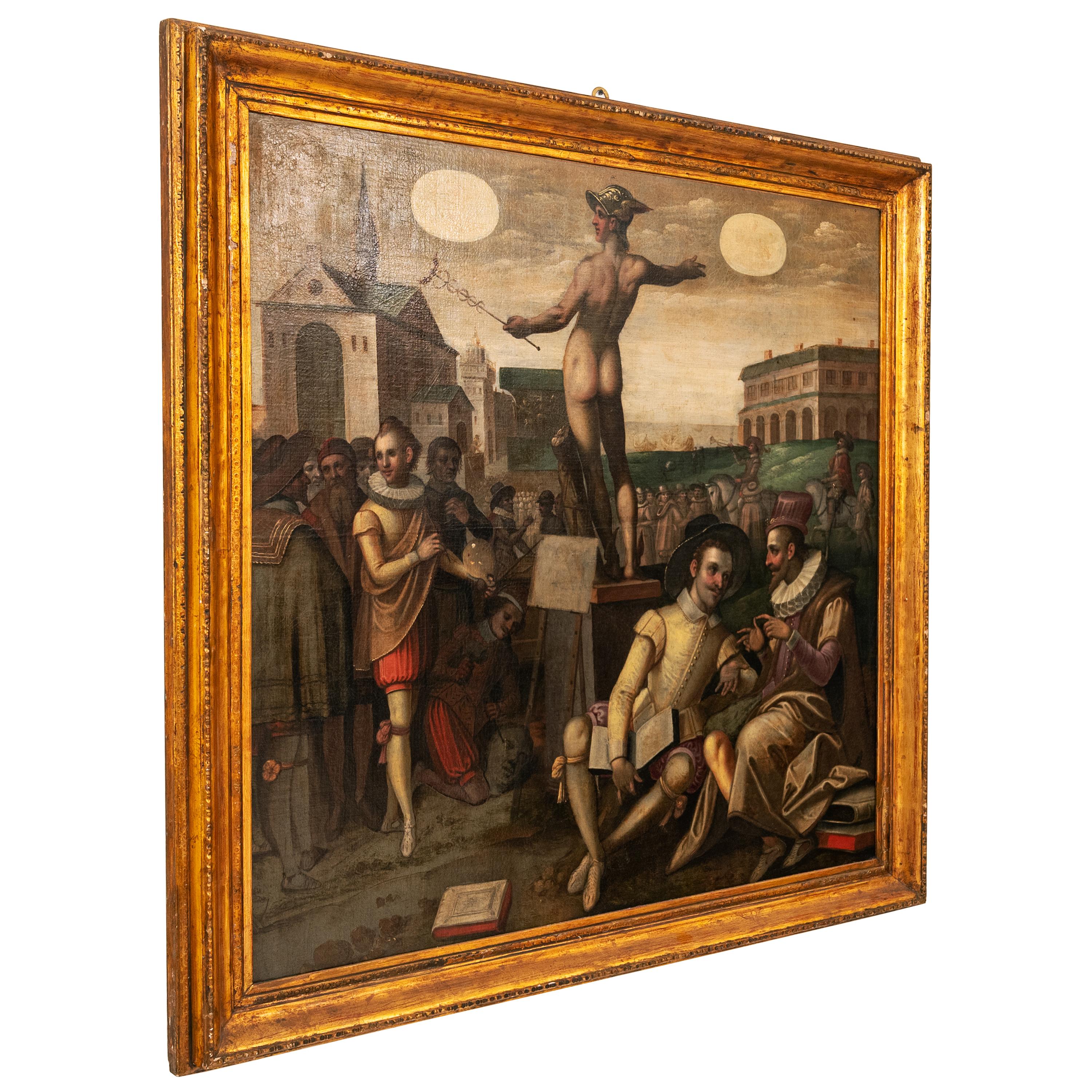 Italian Renaissance Allegorical Oil on Canvas Painting Jan Van Der Straet 1580 5