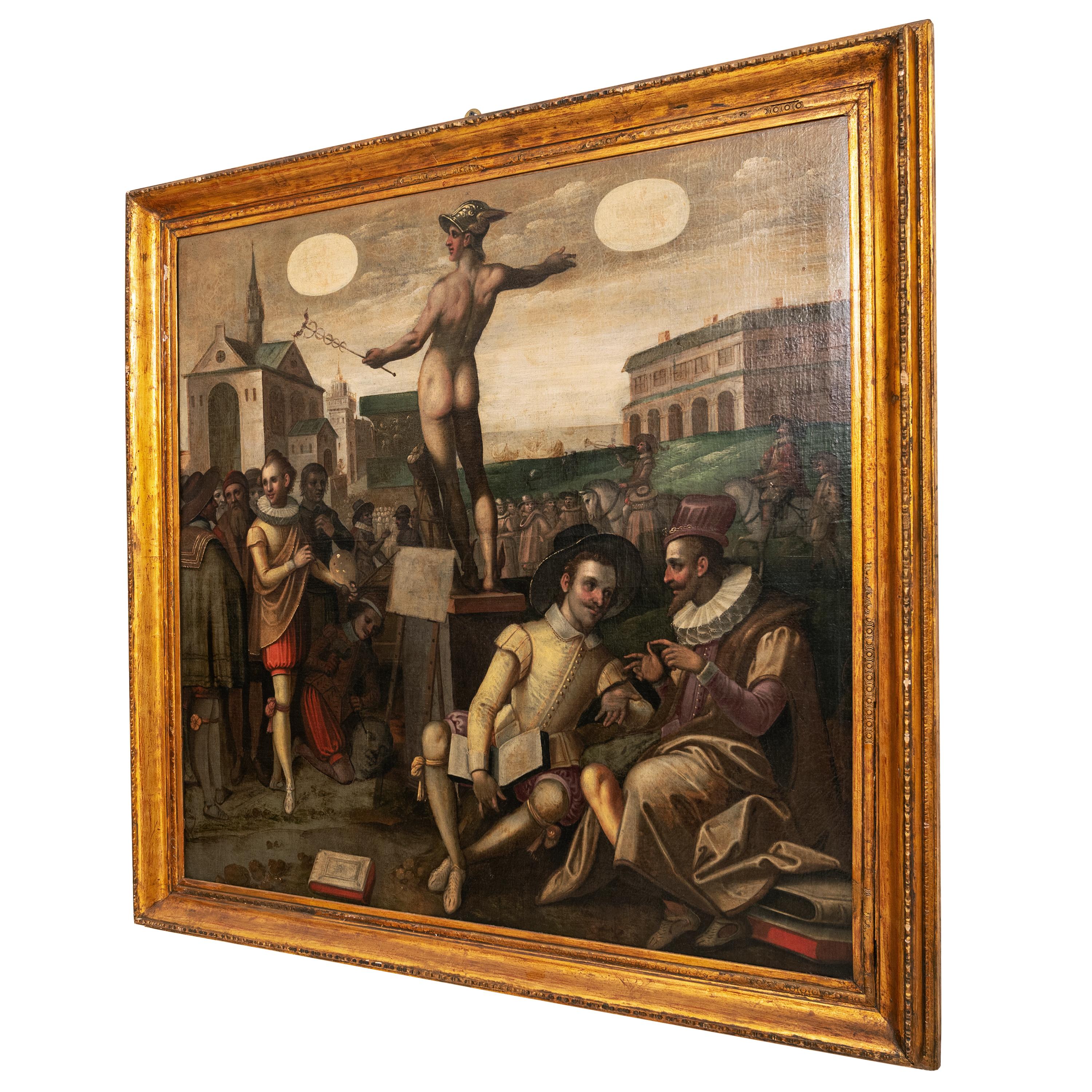 Italian Renaissance Allegorical Oil on Canvas Painting Jan Van Der Straet 1580 6