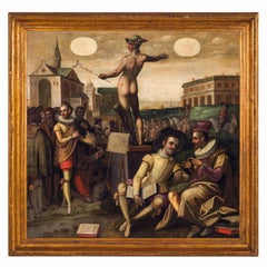 Italian Renaissance Allegorical Oil on Canvas Painting Jan Van Der Straet 1580