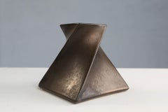 Jan Van Der Vaart bronze ceramic candle holder 1978