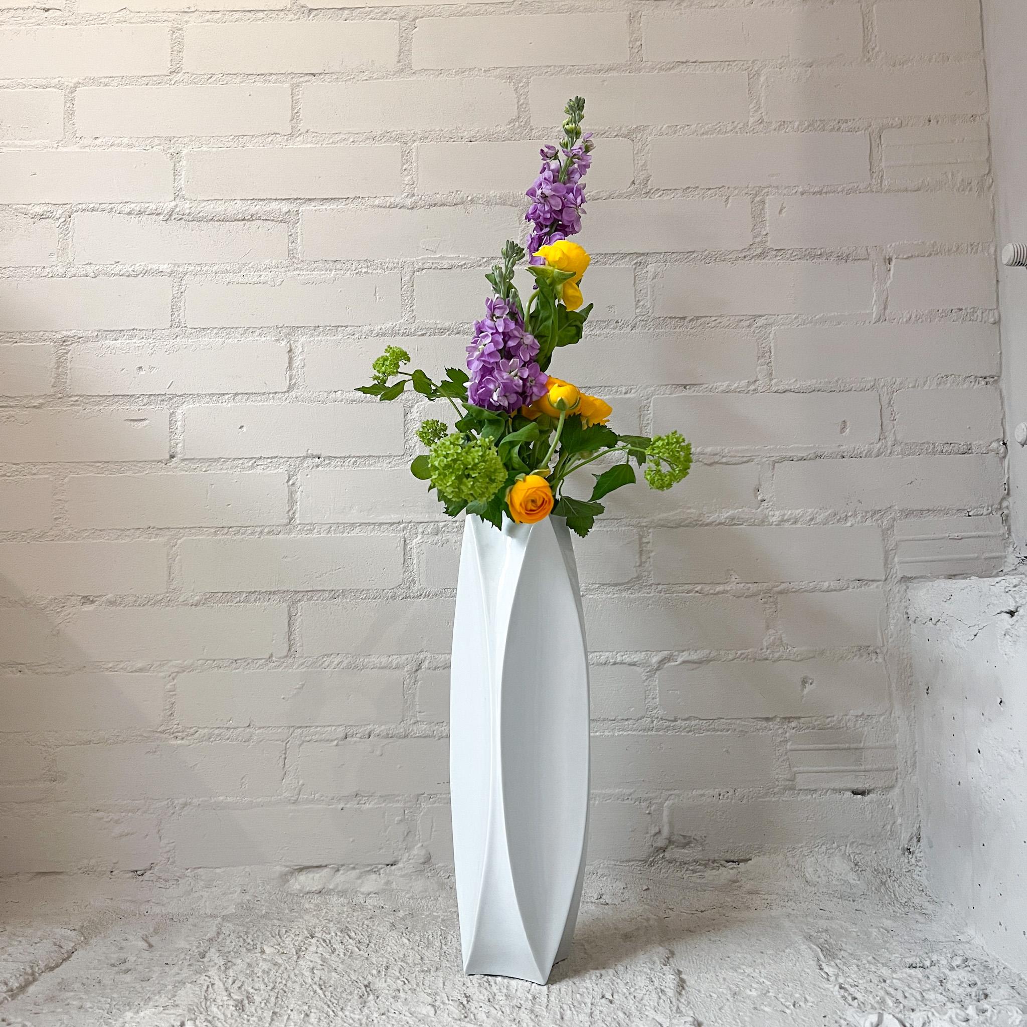Jan van der Vaart White Ceramic Vase Holder For Sale 3