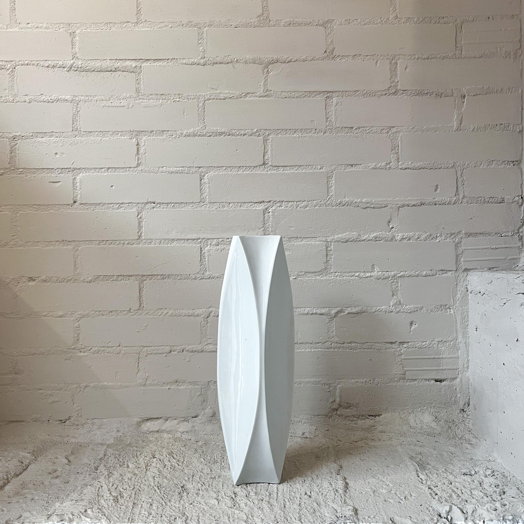 Dutch Jan van der Vaart White Ceramic Vase Holder For Sale