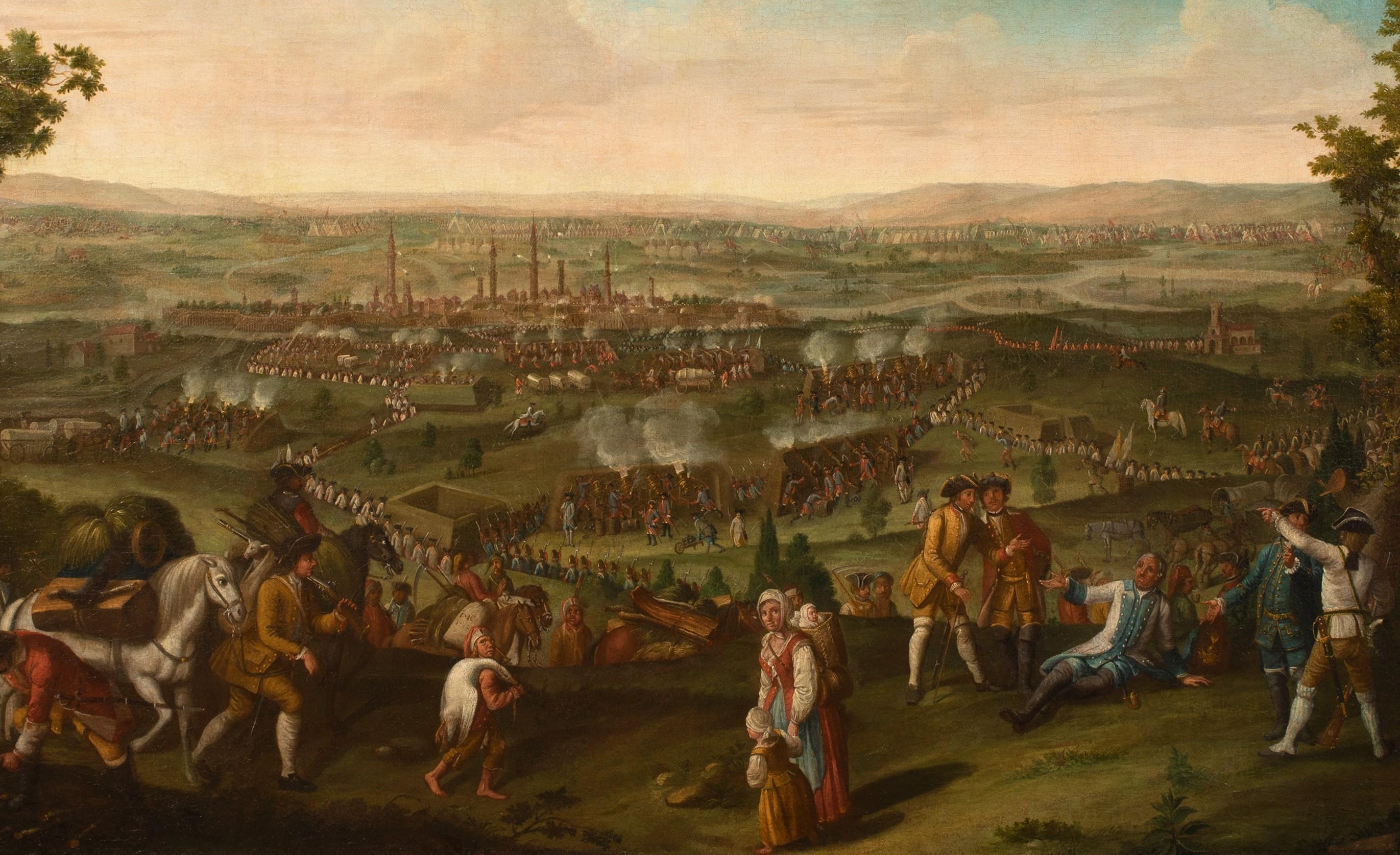 The Siege Of Belgrade, die Nachfolge, 1717 (Braun), Portrait Painting, von Jan van Huchtenburg