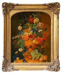 Antique Vase with flowers, after Jan van Huysum